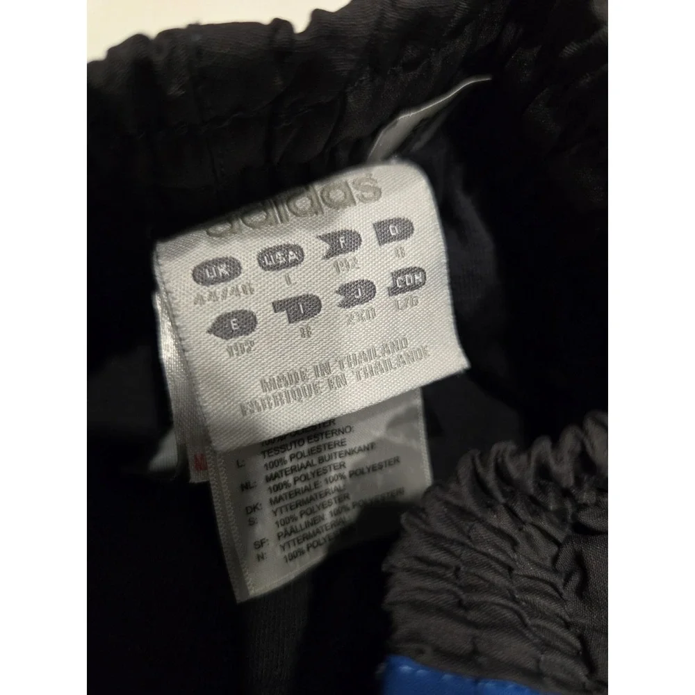 Y2K‎ Adidas Originals Track Pants Men's Large L Black Blue Stripes Trefoil Logo